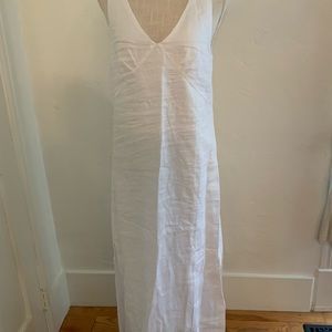 DISSH Tully white linen midi dress.  Lined
